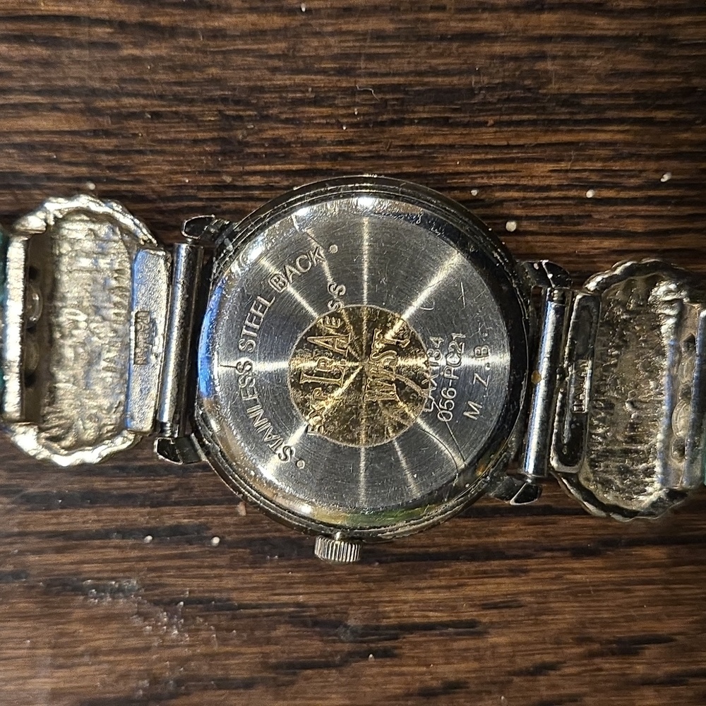 L A Express Silver and Turquoise Watch with Roman Numerals - Picture 3 of 3